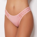 Tanga Bruna Básica Confortável com Detalhe em Renda