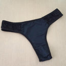 Tanga Bruna Básica Confortável com Detalhe em Renda