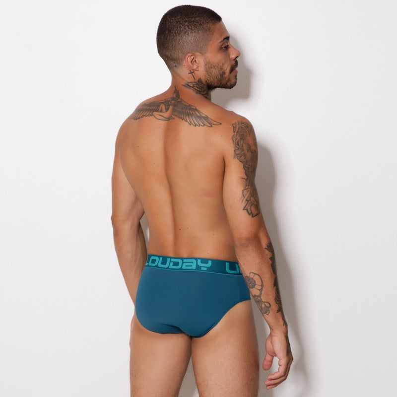 Cueca Slip Microfibra Lisa Elástico Bordado