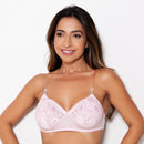 Sutiã Milla Básico sem Bojo com Alças de Silicone e Detalhes Renda