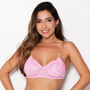 Sutiã Milla Básico sem Bojo com Alças de Silicone e Detalhes Renda