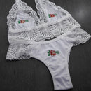 Conjunto em Microfibra e Renda com Bordado