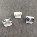 Kit com 3 Pares Brincos Pedras e Pérola