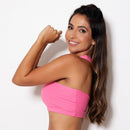 Top Fitness Assimétrico Rosa Neon em Poliamida MTX MODA - Alta Elasticidade e Conforto