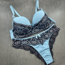 Conjunto Renda Bicolor com Bojo