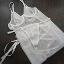 Camisola Sexy em Tule e Fita