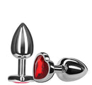 Plug Anal Tamanho G em Aço Cromado Joia Coração - Jóia Anal 9 x 4