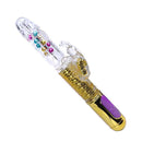 VIBRADOR ROTATIVO COM ESTIMULADOR DOURADO