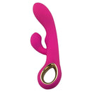 Vibrador de Luxo Recarregável com Detalhes em Metal e Estimulador