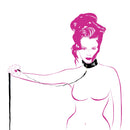 Coleira em Couro Sintético com Correntes - Sexy Fantasy