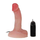 Pênis Giratório com vibro e escroto em cyber skin 18 x 4 cm