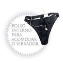 Calcinha em vinil com vibrador bullet multivelocidade - cor preta Power Panty