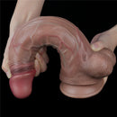Pênis Realista Marrom com Veias Camada Dupla macio e Firme 11,5" - LOVETOY DUAL-LAYERED SILICONE NATURE COCK