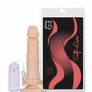 Pênis macio com Vibro e Ventosa 17,5 x 3,8 cm cor Bege