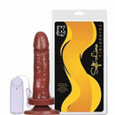 Pênis macio com Vibro e Ventosa 15,5 x 3,7 cm cor Chocolate