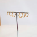 TRIO DE BRINCOS LOSANGO BANHADO OURO 18K